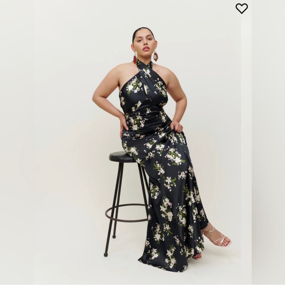 Veria Floral Silk Dress Reformation